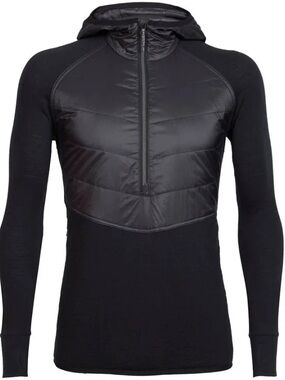 Icebreaker Merino GT Jacket Mens XL Black Full Zip Ellipse Hybrid Wool Blend